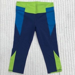 Athleta cropped color block leggings